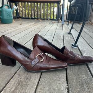 Enzo Angiolini Dark Brown Leather Loafers